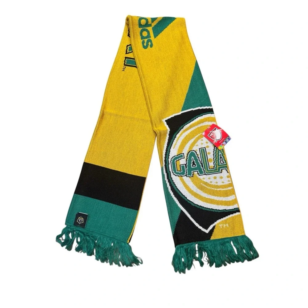 LA Galaxy Retro Logo Soccer Scarf‎ NEW Green Yellow MLS